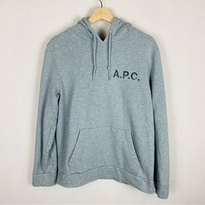 A.P.C. Stamp Hoodie Gris Chine Size Large
